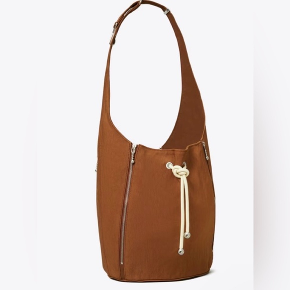 Tory Burch Women's Spaghetti Strap Zip Bucket Bag BOURBON VANILLA / French Cream